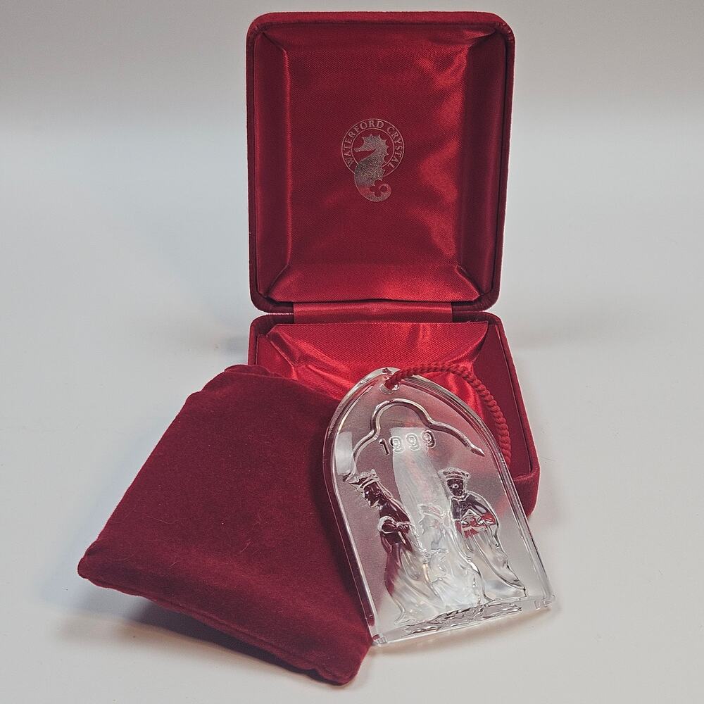 VTG 1999 Waterford Nativity Collection Three Maji Crystal Ornament 2nd Edition
